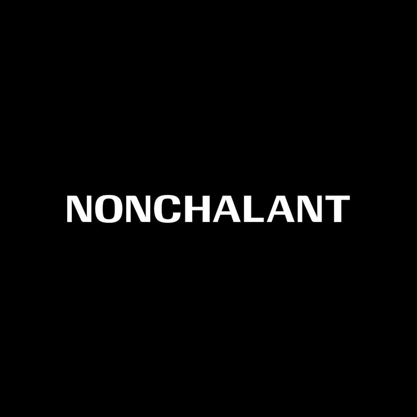 Nonchalant wordmark logo design by Channing Bailey and Channing & Company for a techwear fashion brand identity system.