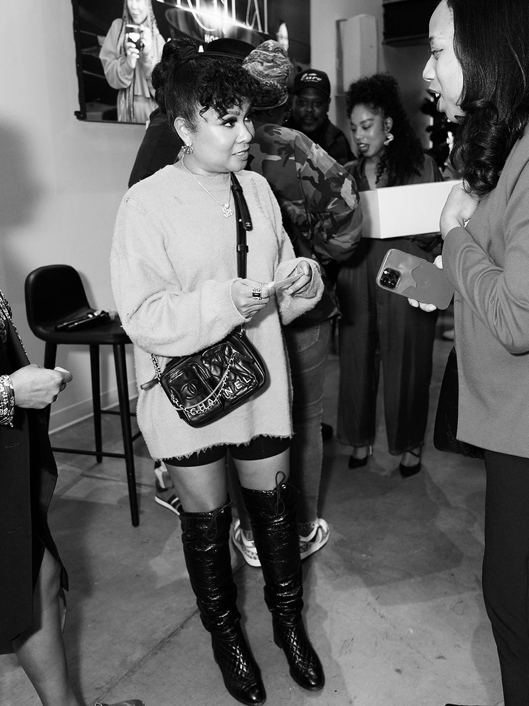 Angela Yee and Guests engaging with chefs during the Coffee Uplifts People NYCWFF PreHeat experience at Shopify NYC.