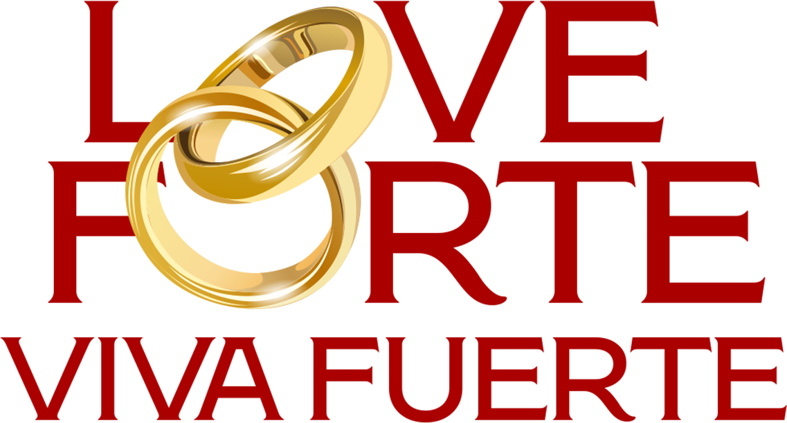 Love Forte Viva Fuerte wedding wordmark and LFVF monogram created as part of the luxury wedding identity.