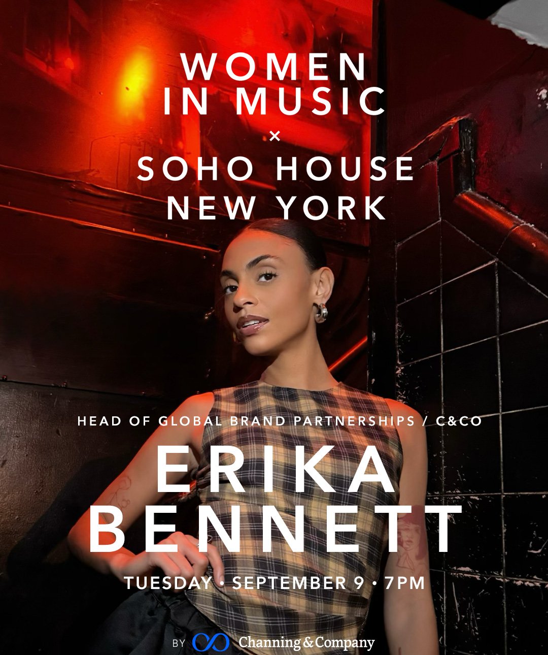 Speaker announcement featuring Erika Bennett for Women in Music at Soho House New York.