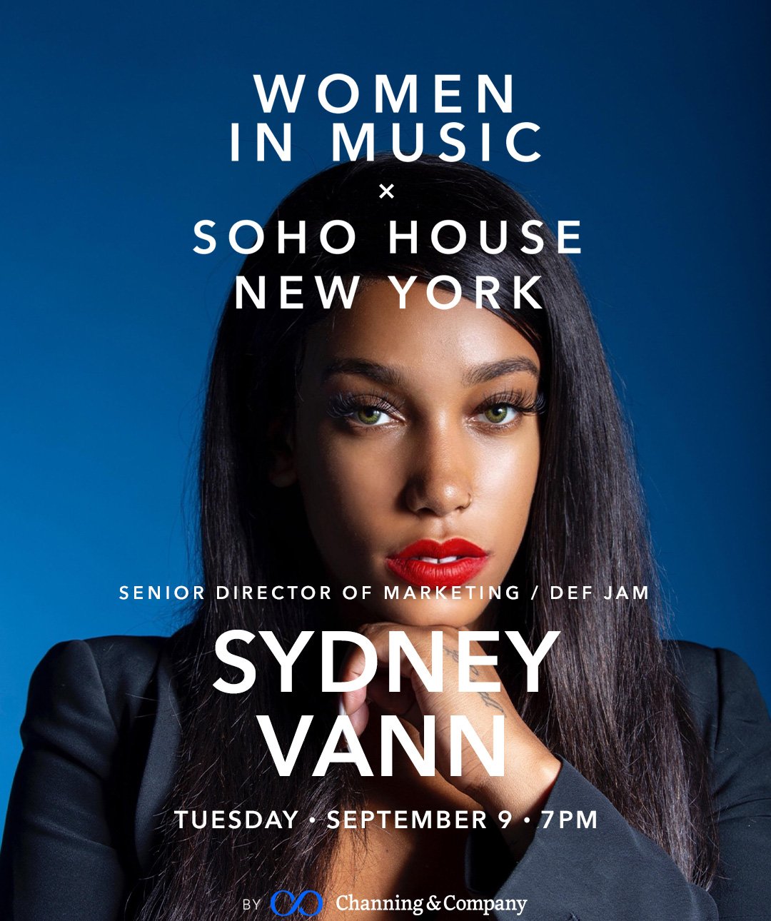Speaker announcement featuring Sydney Vann of Def Jam for Women in Music at Soho House New York.